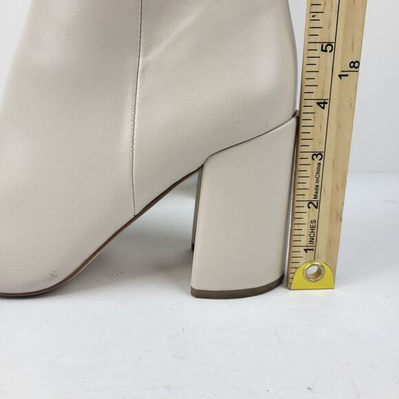 Steve Madden Lizah Boot Off White Faux Leather Knee High Block 10M - Picture 2 of 16